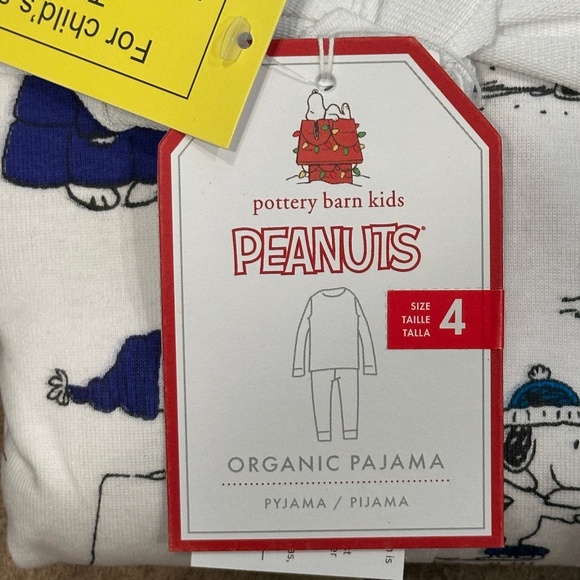 Peanuts® Snoopy® Holiday Kids Organic Cotton Pajama Set - PBK - Picture 4 of 8